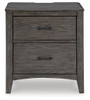 Montillan Grayish Brown Two Drawer Night Stand