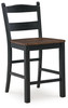 Valebeck Black / Brown Barstool