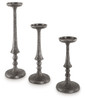 Eravell Pewter Finish Candle Holder Set (Set of 3)