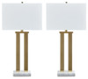 Coopermen Gold Finish / White Metal Table Lamp (Set of 2)