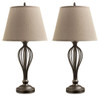 Ornawell Antique Bronze Finish Metal Table Lamp (Set of 2)
