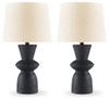 Scarbot Distressed Black Paper Table Lamp (Set of 2)