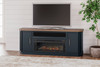 Landocken Two-tone 83" TV Stand With Electric Fireplace