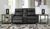 Axtellton Carbon Dbl Power Reclining Loveseat With Console