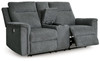 Barnsana Gravel Dbl Power Reclining Loveseat With Console