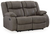 First Base Gunmetal Reclining Loveseat