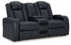 Fyne-dyme Sapphire Power Reclining Loveseat With Console/Adj Hdrst