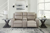 Lavenhorne Pebble Dbl Rec Loveseat W/Console