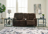 Soundwave Chocolate Reclining Loveseat W/Console