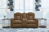 Wolfridge Brindle Power Reclining Loveseat With Console /Adj Hdrst