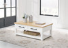 Ashbryn White / Natural Rectangular Cocktail Table