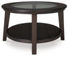 Celamar Dark Brown Oval Cocktail Table