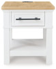 Ashbryn White / Natural Rectangular End Table