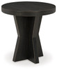 Galliden Black Round End Table