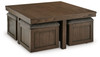 Boardernest Brown Cocktail Table With 4 Stools (Set of 5)