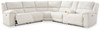 Keensburg Linen 3-Piece Power Reclining Sectional With Raf Power Reclining Loveseat With Console