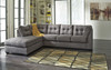 Maier Charcoal 3 Pc. Left Arm Facing Chaise 2 Pc Sectional, Ottoman