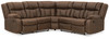 Trail Boys Walnut 2-Piece Reclining Sectional With Raf Reclining Loveseat