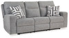 Biscoe Pewter Power Reclining Sofa With Adj Headrest