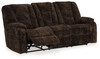 Soundwave Chocolate Reclining Sofa W/Drop Down Table