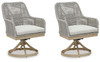 Seton Creek Gray Swivel Chair With Cushion (Set of 2)