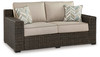 Coastline Bay Brown Loveseat W/Cushion