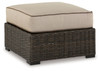 Coastline Bay Brown Ottoman With Cushion