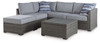 Petal Road Gray Loveseat Sectional, Ottoman, Table Set (Set of 4)