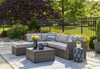 Petal Road Gray Loveseat Sectional, Ottoman, Table Set (Set of 4)