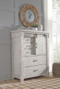 Brashland White 8 Pc. Dresser, Mirror, Chest, California King Panel Bed & 2 Nightstands