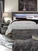 Baystorm Gray King Panel Bed with Footboard Storage