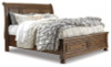 Flynnter King Sleigh Bed with 2 Storage Drawers (B719B9)