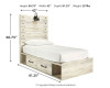 Cambeck Twin Panel Bed with 4 Storage Drawers (B192B21)