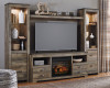Trinell 4-Piece Entertainment Center with Electric Fireplace (W446W8)