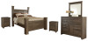 Juararo Queen Poster Bed with Mirrored Dresser and 2 Nightstands (B251B17)
