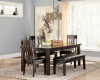 Haddigan Dining Table with 4 Chairs and Bench (D596D2)