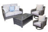 Elite Park Outdoor Loveseat, 2 Lounge Chairs and Coffee Table (P518P1)