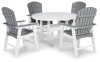 Crescent Luxe Outdoor Dining Table with 4 Chairs (P207P3)
