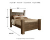 Juararo Queen Poster Bed with Mirrored Dresser and Nightstand (B251B22)