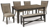 Tyler Creek Dining Table and 4 Chairs with Bench (D736D11)