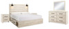 Cambeck King Panel Bed with 2 Side Storage, Dresser, Mirror, and Nightstand (B192B58)