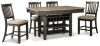 Tyler Creek Counter Height Table with 4 Barstools, Server and Display Cabinet (D736D13)
