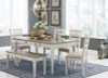 Skempton Dining Table, 4 Chairs, and Bench (D394D5)