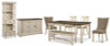 Bolanburg Dining Table, 4 Chairs, Bench, Server and Display Cabinet (D647D24)