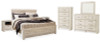 Bellaby King Panel Bed, Dresser, Mirror, Chest and 2 Nightstands (B331B17)