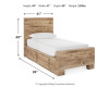 Hyanna Twin Panel Bed with 2 Side Storage, Dresser and Mirror (B1050B30)