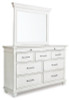 Kanwyn Cal King Upholstered Panel Bed, Dresser, Mirror and Chest (B777B23)
