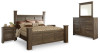 Juararo California King Poster Bed, Dresser, Mirror and 2 Nightstands (B251B32)