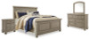 Lettner King Panel Bed, Dresser, Mirror and 2 Nightstands (B733B48)