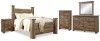 Trinell Queen Poster Bed, Dresser, Mirror, Chest and 2 Nightstands (B446B80)